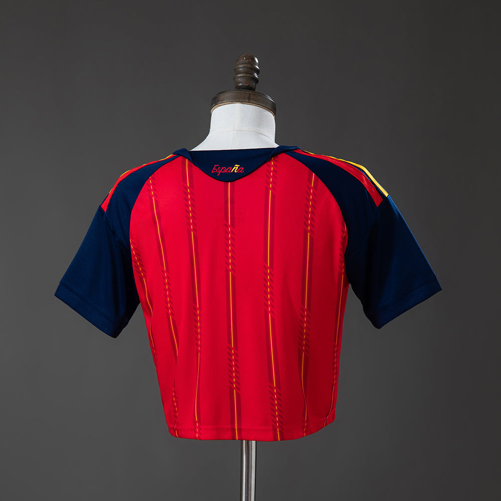 Spain 2026 Home 2 Stars Womens Crop Jersey